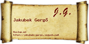 Jakubek Gergő névjegykártya